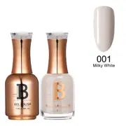 Billionaire Gel Polish UV LED & Nail Lacquer Duo 001 Milky White 15ml