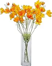 cn-Knight Artificial Wild Flower Cosmos 6pcs Long Stem Coreopsis for Wedding Bridal DIY Bouquet Home Décor Centerpieces(Orange)