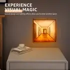 3D Eye Visual Night Light Wood Wall Art Lamp Captivating Three Dimensional ZhXBa