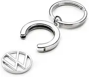 Volkswagen 000087010BT Key Ring Deposit Chip, Shopping Trolley Token, Keyring Pendant with VW Logo, Silver