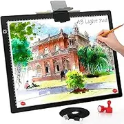 A3 Light Board, Light Pad for Diamond Painting, comzler 6 Levels&Stepless Dimmable Light Box for Tracing, Ultra-Thin LED Copy Board with Type-C Cable for Weeding Vinyl,Sketching, Animation