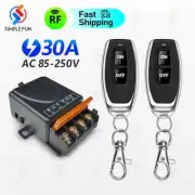RF Wireless Remote Control Light Switch 433Mhz 110V 220V 30A Relay for Pump Lamp