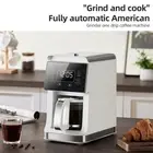 Drip Coffee Maker 5-10 Cup American Coffee Machine with Built-in Grinde C8Q0