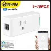 1~10PCS Smart Plug Ac100-240v Timing Function Tuya Wifi 10a Remote Control Work