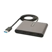 StarTech USB32HD4 USB 3.0 to 4x HDMI Adapter - External Video & Graphics Card - USB Type-A to Quad HDMI Display Adapter Dongle - 1080p 60Hz - Multi Monitor USB A to HDMI Converter - Windows Only