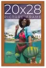 20x28 Honey Brown Real Wood Picture Frame Width 0.75 inches | Interior Frame Dep