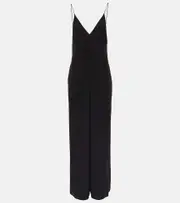 [Valentino] Valentino Wide-leg silk jumpsuit AU 12 black
