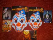 RARE YOUNG MICHAEL MYERS CLOWN MASKS SET HALLOWEEN DISPLAY PROP HORROR + PHOTOS