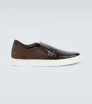 [Manolo Blahnik] Manolo Blahnik Nadores croc-effect leather sneakers AU 6 brown