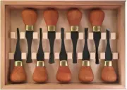 Flexcut Premium Deluxe Palm Set Stainless Carving Blades Cherry Wood - FRP405