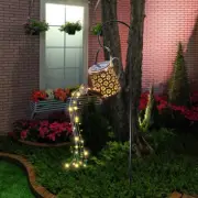 LED Solar Powered Fairy String Light Watering Can Outdoor Garden Art Lamp