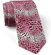 [KAWAMOUSE] (Animal Print Leopard Texture) Fashion Novelty Necktie, Conversation Neckwear Ties Great for Party and Events, As Shown