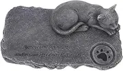 ABOOFAN Unique Cat Pet Memorial Statue Outdoor Resin Memorial Stone for Pet Remembrance