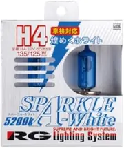 Racing Gear G40K Halogen Bulb, Sparkle, White, 5200K, H4, Pack of 2