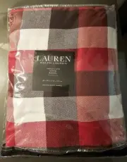 Ralph Lauren Red Plaid Tablecloth 60” X 84” Oblong NEW