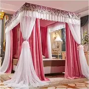 Bed Canopy Double Bed Canopy, Girl Princess Room Decoration Bed Curtain, Adult & Children Mosquito Net with Encrypted Net (Color : Pink, Size : 150x200x200cm)