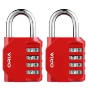 Combination Padlock 2PCS Password Locks 4 Digit Waterproof Outdoor Lock for Door