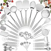 [Fungun] Stainless Steel Kitchen Utensil Set- 28 Pcs Cooking Nonstick Cookware Set with Spatula - Best Gadgets Tools Kitchen Accessories