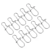 100pcs Fishing Snaps, 18LBS Swivel Tackle Kit Fishing Clips Lure, Silver