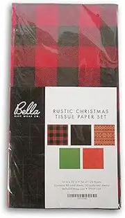 Gift Wrapping Tissue Paper - 120 Sheets Large Pack - 15 x 20 Inch (Rustic Christmas)