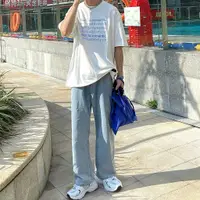 在飛比找蝦皮購物優惠-P001 Jeans Loose Casual Simple