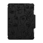 iPad Pro 11-inch (M4) Impact Folio Case FACE MOSAIC SKETCH 4 CLEAR CASE IPAD, ABSTRACT MINIMAL PEOPLE MEN ILLUSTRATION By Ebi Emporium
