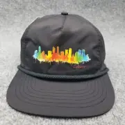 Snag & Stitch Denver Rope Hat Cap Black Mens Snap Back Colorado Skyline Rainbow