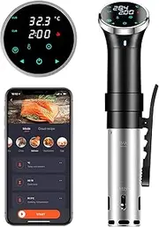 SURLABA Sous Vide Cooker, WiFi Precision Cooker 1100W, Slow Water Bath Cooking Machine with Temperature Range 25-95℃ & Timer Control, Thermal Immersion Circulator, Sous Vide Stick for Party, Christmas
