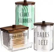 Qtips Holder Dispenser, 10/7 Oz Bathroom Container for Cotton Ball Cotton Swabs,