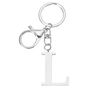 Initial Letter Key Chain Letter A-Z Keychain Initials Keyring, Silver (L)