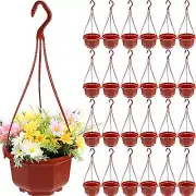 24X Hanging Plant Pots Plastic Garden Flower Pots w/ Hook Nursery Seedlings AU