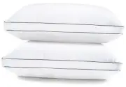 Gusseted Soft Bed Pillows Standard Size Set of 2 Standard (Pack of 2) White