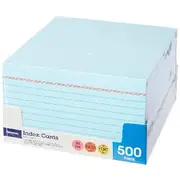 J.Burrows Index Cards Ruled 127 x 76mm Blue 500 Pack