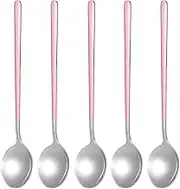 5 Pack Stainl Steel Spoon Food Grade Durable Metal Spoons Tablespoon Dinner Spoon Mirror Finish Dishwasher Safe Teaspoon D ERT Spoons for Home Kitchen Restaurant 7.8in Silver Type 154