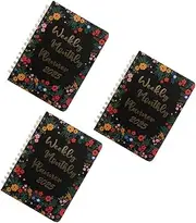 FOMIYES 3pcs 2025 Monthly Calendar Planner Notebook Floral Design Academic Planner Elastic Band for Women Spiral Journal