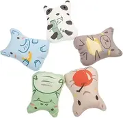 BUGUUYO 5Pcs Catnip Plush for Cats Interactive Teething and Molar Playthings Cute Animal Shapes Panda Banana Elephant Hungry Snake Honey Bear
