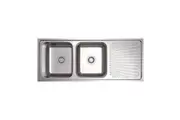 Tisira 118cm 2 Bowl Stainless Steel Kitchen Sink With Right Hand Drainer (TSLE1180R)