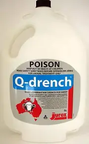 Q-Drench A Unique 4 way anthelmintic Drench for use in sheep 5 Litre