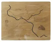 Kanawha River, WV - Laser Cut Wood Map | Wall Art | Made to Order