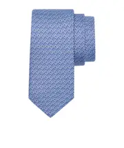 Gancini printed tie One size light blue