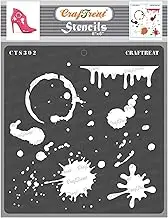 CrafTreat Paint Splash Stencils for Painting on Home Decor, Canvas, Wall Art, Bullet Journal, Notebook and Scrapbooking - Painting Drip Stencils - 6"X6" - Reuseable Art & Craft Stencils for Wall Decor