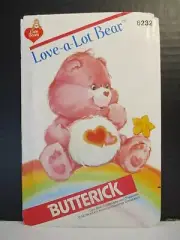 Butterick Pattern 6232 Care Bears Love-A-Lot Bear 17" Tall Uncut Vintage 1983