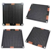10W 5V 2A Solar Panel Waterproof Portable Solar Battery Charger with 2 USB C Por