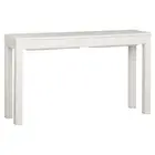 Tanaka solid mahogany console table hall table 2 hidden drawers white