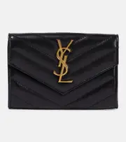 [Saint Laurent] Saint Laurent Cassandre Small leather wallet One size black