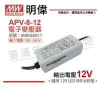 在飛比找松果購物優惠-【MW明緯】APV-8-12 8W IP42 全電壓 12V