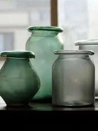 在飛比找樂天市場購物網優惠-掬涵 大玻璃花瓶藝術玻璃器皿手工吹制拉制軟裝飾美式粗放JUH