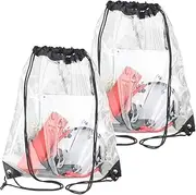 Clear Drawstring Bag Transparent Pvc Drawstring Backpack See Through Bag,2Pcs Transparent Drawstring Pocket Clear Backpack Waterproof Bags,Transparent Drawstring Pocket Clear Backpack Drawstring Bags
