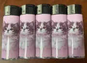 Kittens in Bows C2 Lighters Set of 5 Electronic Refillable Butane