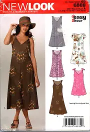 New Look 6889 Dresses 4 Styles Sewing Pattern Misses Size 8 to 18